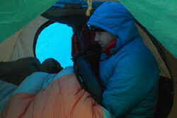 Zimn&iacute; kemping na Slovensku v -26,6 &deg;C